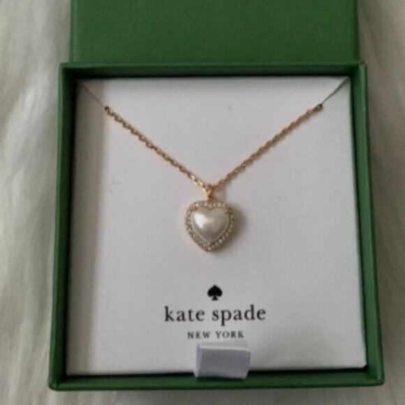 Kate Spade Jewelry - Kate Spade♠️ My Love Pave Diamond Pendant Heart W/Pearl Diamond Zirconia⌚🏃💨🚚